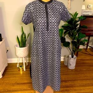 Vintage Black and sliver calf length linen tunic